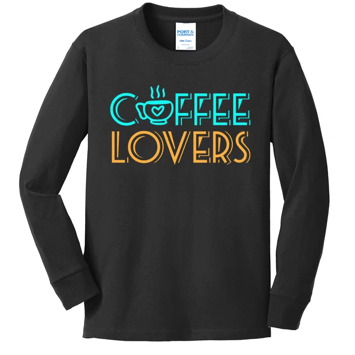 Coffee Lovers Graphic Kids Long Sleeve Shirt