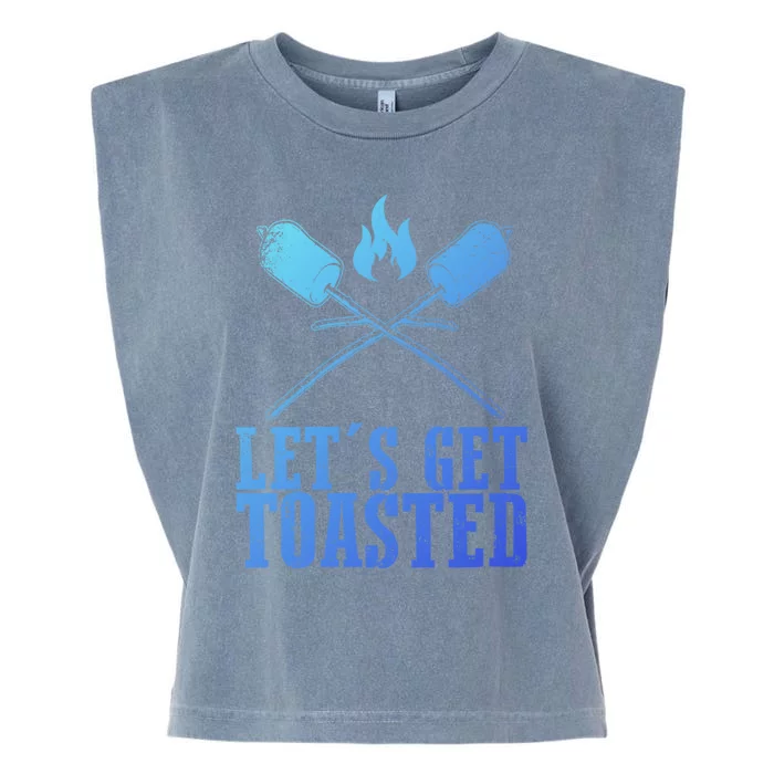 Cute Lets Get Toasted Funny Camping Gift Humor Camp Smores Gift Garment-Dyed Women's Muscle Tee