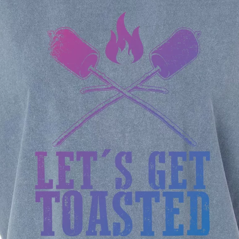 Cute Lets Get Toasted Funny Camping Gift Humor Camp Smores Gift Garment-Dyed Women's Muscle Tee