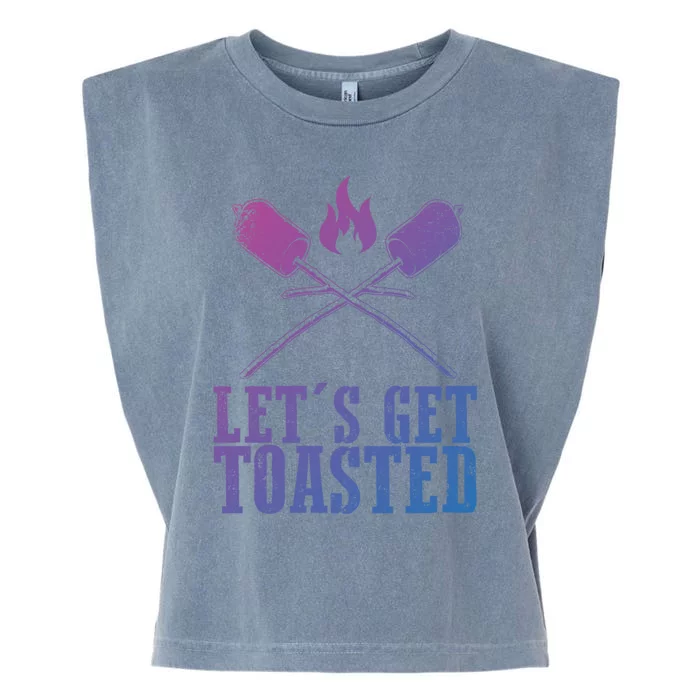 Cute Lets Get Toasted Funny Camping Gift Humor Camp Smores Gift Garment-Dyed Women's Muscle Tee