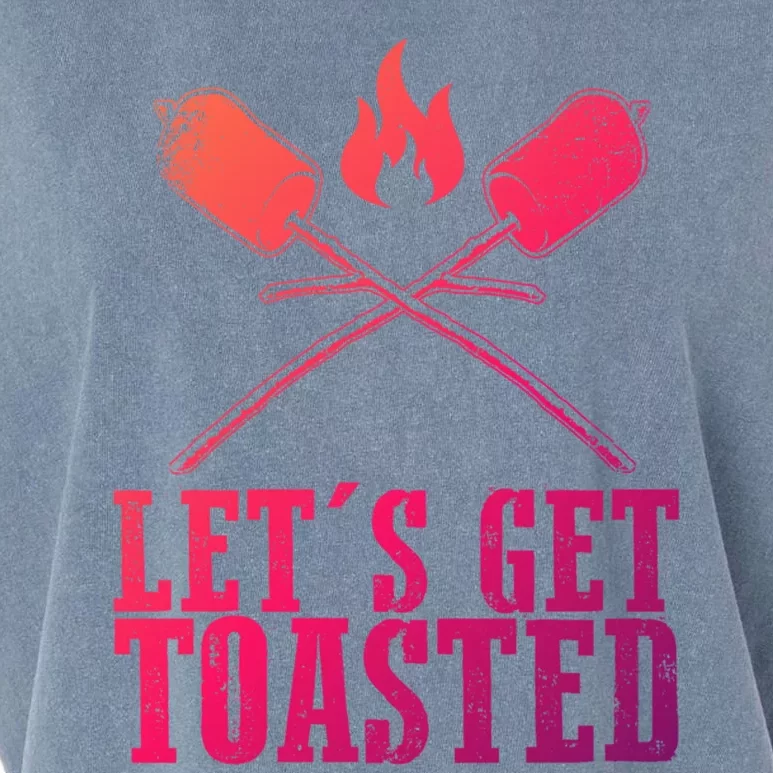 Cute Lets Get Toasted Funny Camping Gift Humor Camp Smores Gift Garment-Dyed Women's Muscle Tee