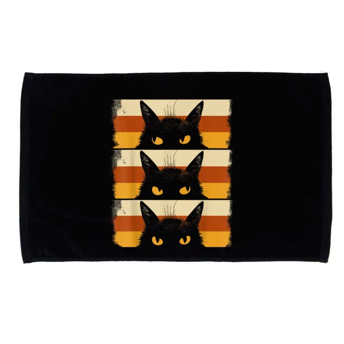 Cat Lover Grumpy Black Kitten Cat Mom Cat Dad Microfiber Hand Towel