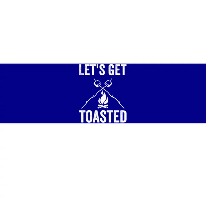 Cute Lets Get Toasted Funny Camping Gift Humor Camp Smores Gift Bumper Sticker