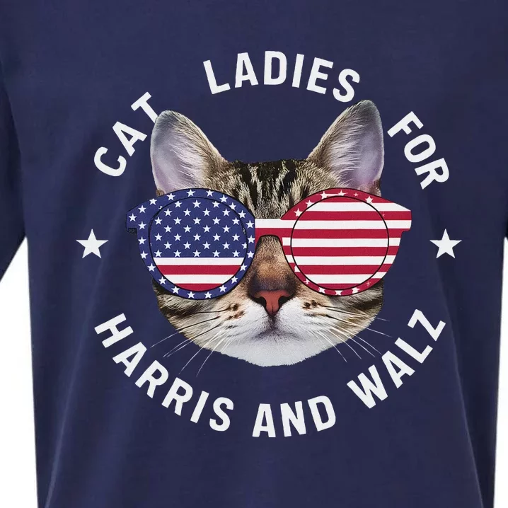 Cat Ladies Harris Waltz 2024 Cat Ladies For Harris Walz 2024 Sueded Cloud Jersey T-Shirt