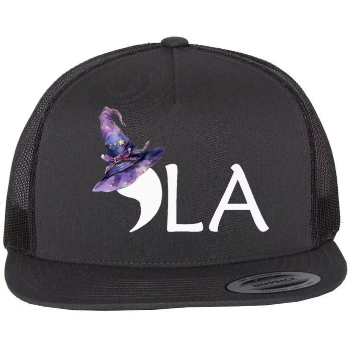 Comma La Halloween Hat 2024 Kamala Harris Funny Halloween Premium Flat Bill Trucker Hat