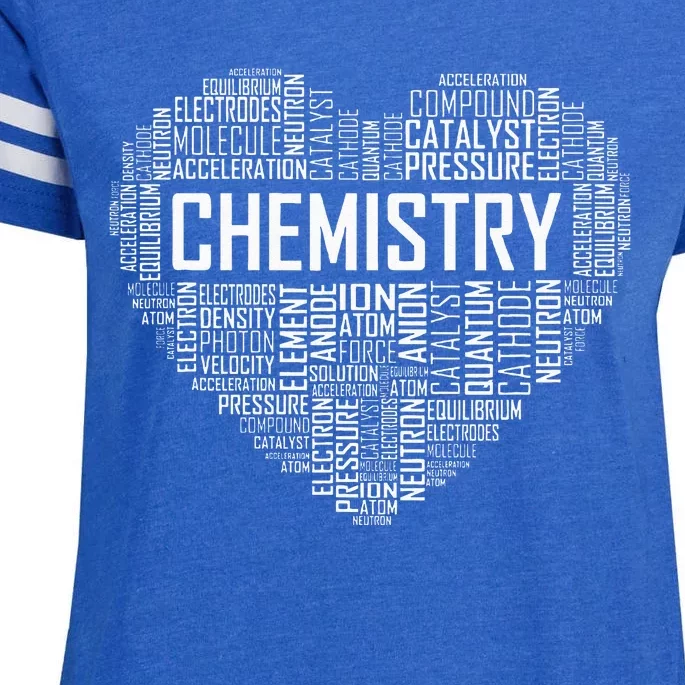 Chemistry Lover Heart Gift For Chemist Teacher Or Student Enza Ladies Jersey Football T-Shirt