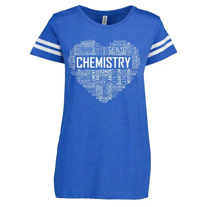 Chemistry Lover Heart Gift For Chemist Teacher Or Student Enza Ladies Jersey Football T-Shirt