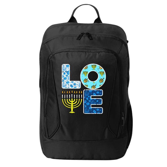 Cute LOVE Hanukkah Decorations Dreidel Menorah Chanukah City Backpack