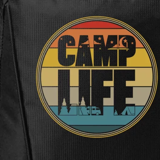 Camp Life Happy Camper Retro Camping Gift City Backpack