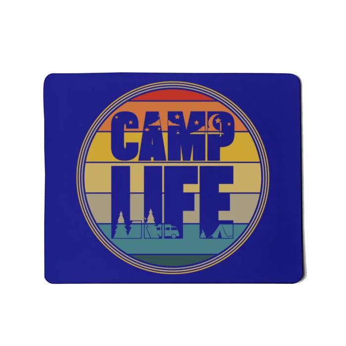 Camp Life Happy Camper Retro Camping Gift Mousepad