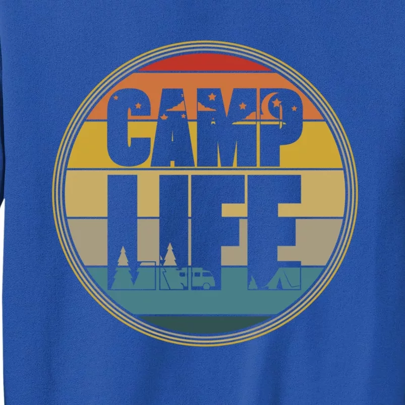 Camp Life Happy Camper Retro Camping Gift Tall Sweatshirt