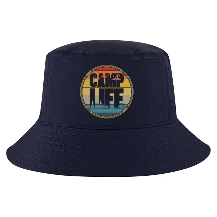 Camp Life Happy Camper Retro Camping Gift Cool Comfort Performance Bucket Hat