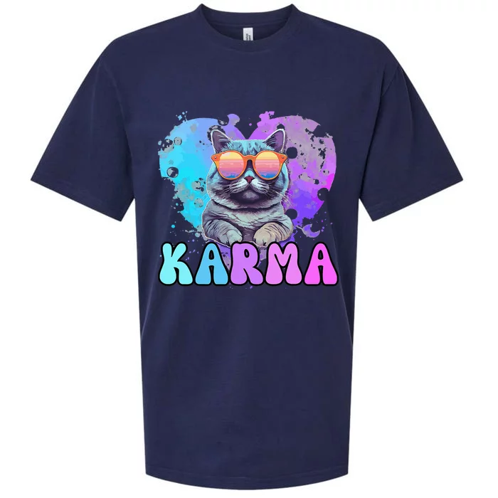 Cat Lover Heart Shape Karma Sueded Cloud Jersey T-Shirt