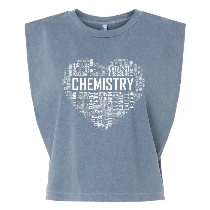 Chemistry Lover Heart Gift for Chemist Teacher or Student Garment-Dyed Women's Muscle Tee