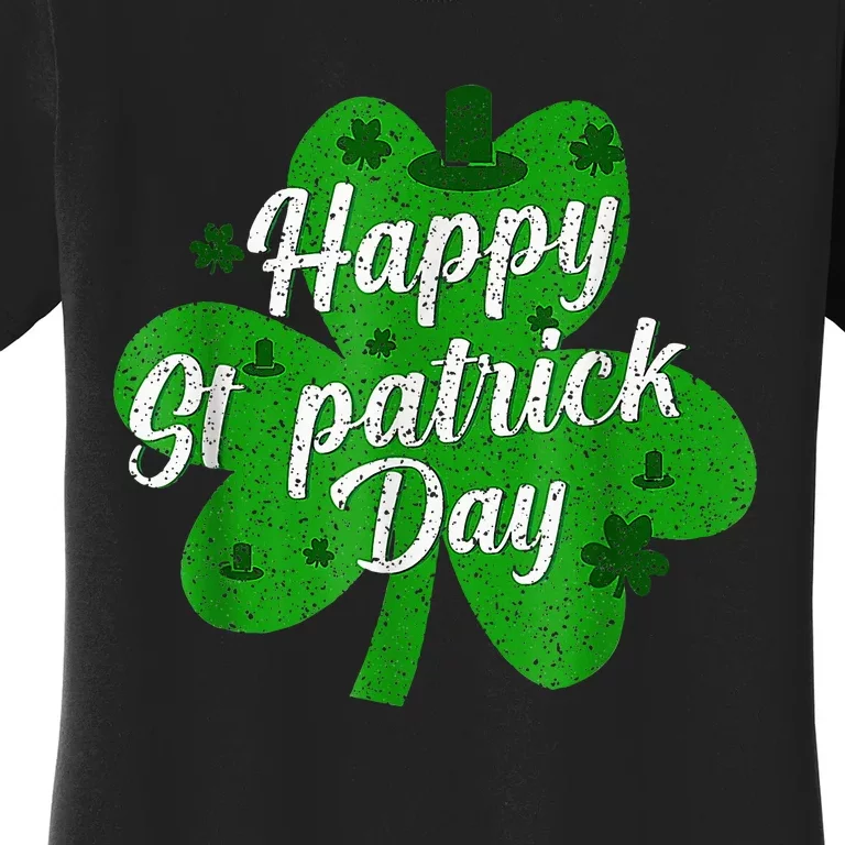 Cute Lucky Heart Shamrock Happy St Patricks Day Family Heart Women's T-Shirt