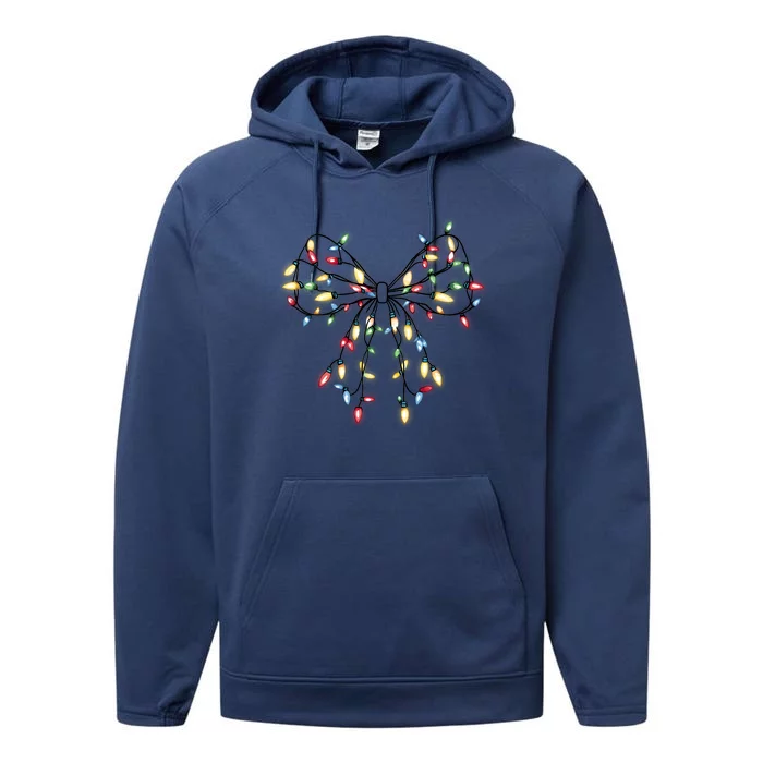 Christmas Lights Holiday Xmas Coquette Matching Team Performance Fleece Hoodie