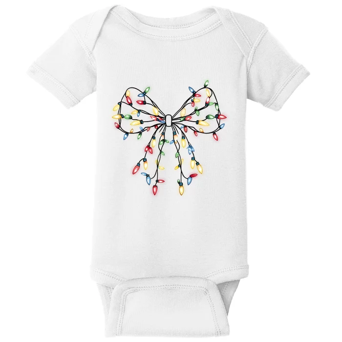 Christmas Lights Holiday Xmas Coquette Matching Team Baby Bodysuit