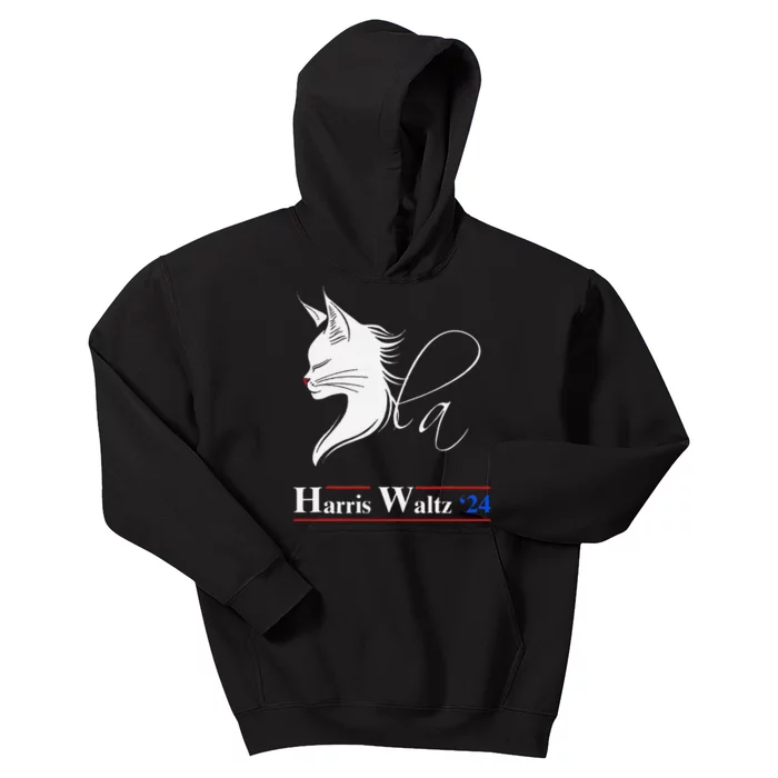 Cat Ladies Harris Waltz 2024 Comma La Kids Hoodie