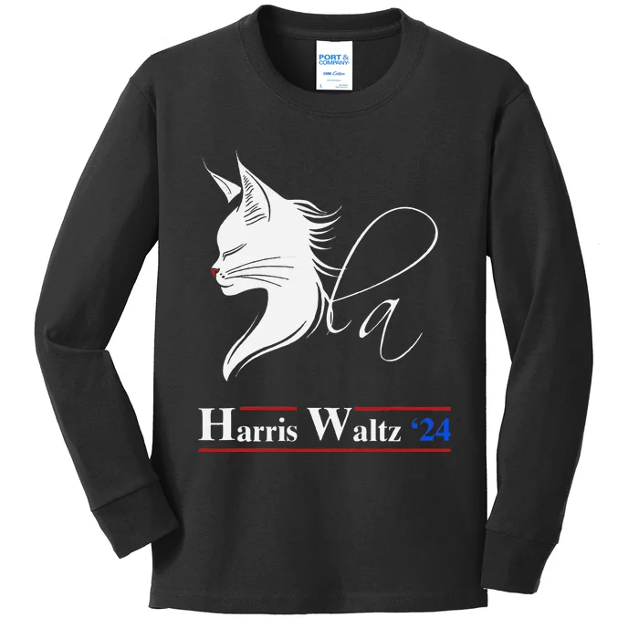 Cat Ladies Harris Waltz 2024 Comma La Kids Long Sleeve Shirt