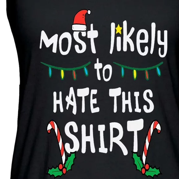 Christmas Likely Hate This Xmas Family Ladies Essential Flowy Tank