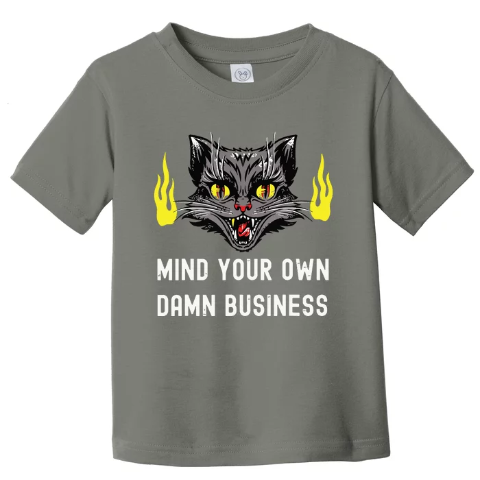 Cat Lady Harris Walz Waltz 2024 Mind Your Own Damn Business Toddler T-Shirt