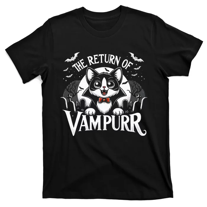 Cat Lover Halloween Funny Cute The Return of Vampurr T-Shirt