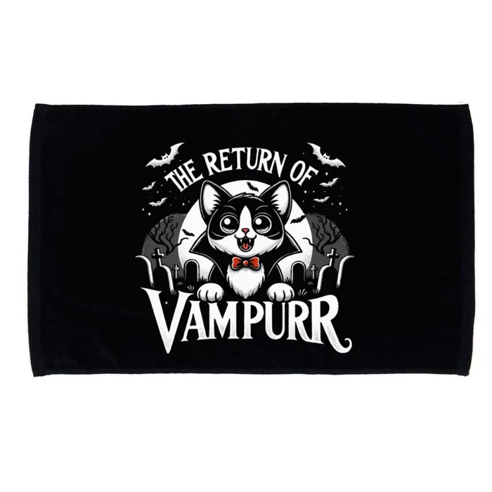 Cat Lover Halloween Funny Cute The Return of Vampurr Microfiber Hand Towel