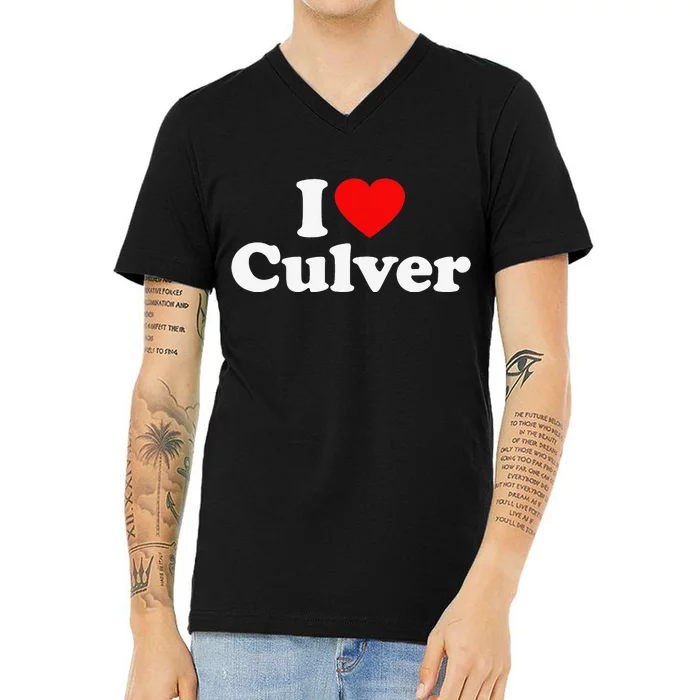 Culver Love Heart College University Alumni V-Neck T-Shirt