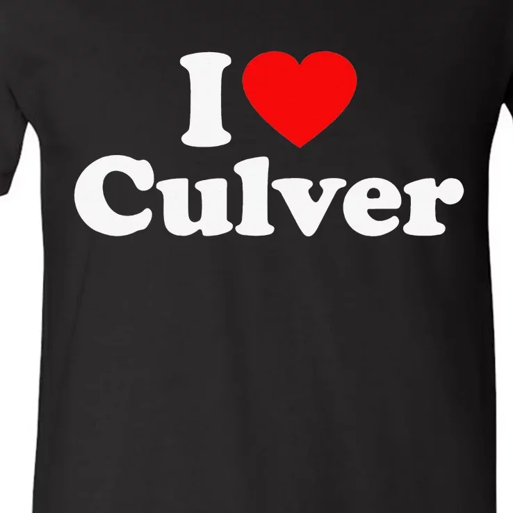 Culver Love Heart College University Alumni V-Neck T-Shirt