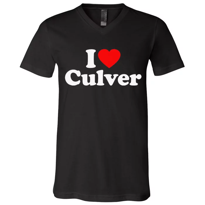 Culver Love Heart College University Alumni V-Neck T-Shirt