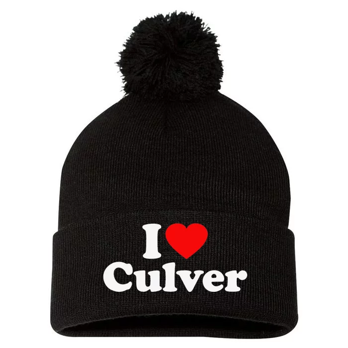 Culver Love Heart College University Alumni Pom Pom 12in Knit Beanie