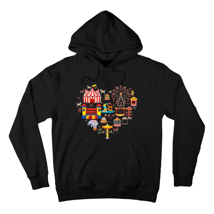 Circus Love Heart Ringmaster Party Circus Tall Hoodie