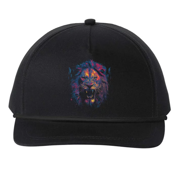 Colorful Lion Head Snapback Five-Panel Rope Hat