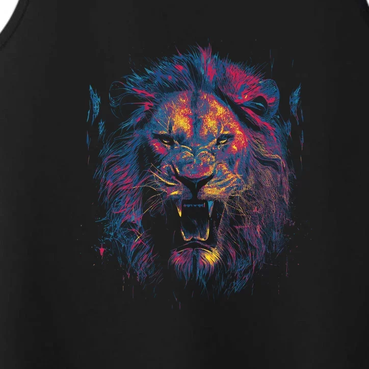 Colorful Lion Head Performance Tank