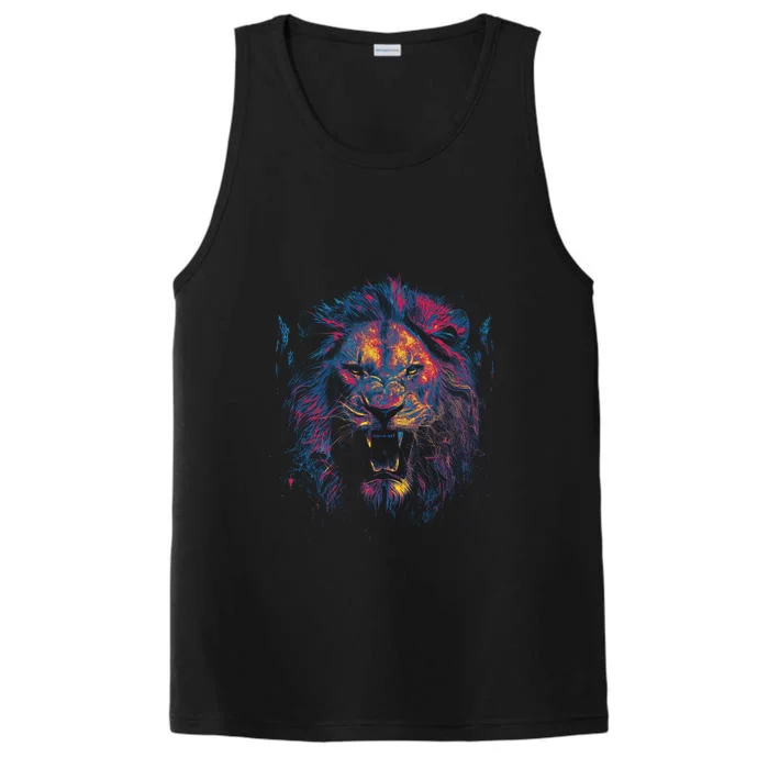 Colorful Lion Head Performance Tank