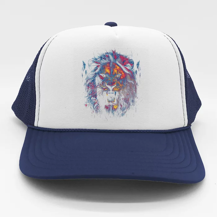 Colorful Lion Head Trucker Hat