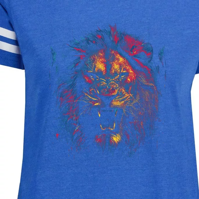 Colorful Lion Head Enza Ladies Jersey Football T-Shirt