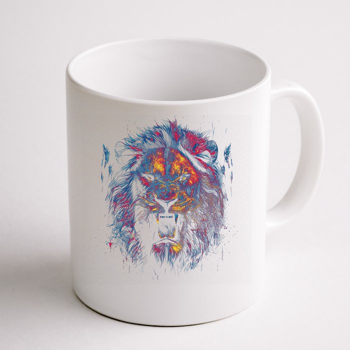 Colorful Lion Head Front & Back Coffee Mug