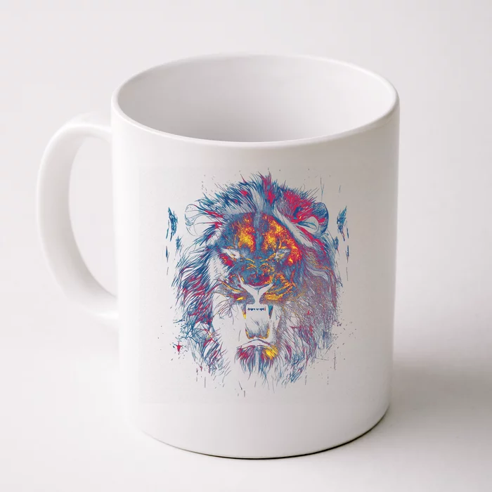 Colorful Lion Head Front & Back Coffee Mug