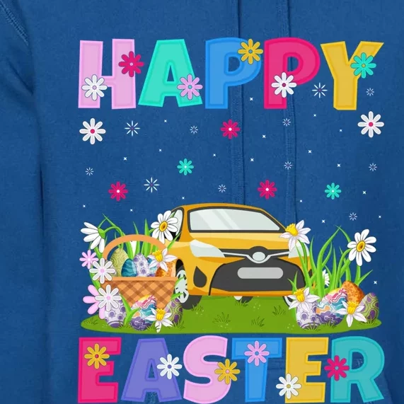 Car Lover Happy Easter Bunny Car Easter Sunday Gift Premium Hoodie