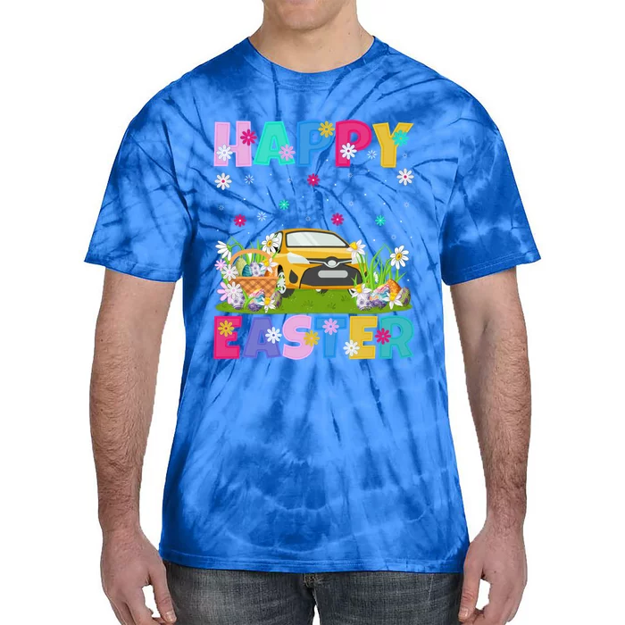 Car Lover Happy Easter Bunny Car Easter Sunday Gift Tie-Dye T-Shirt