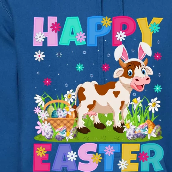 Cattle Lover Happy Easter Bunny Cattle Easter Sunday Gift Premium Hoodie