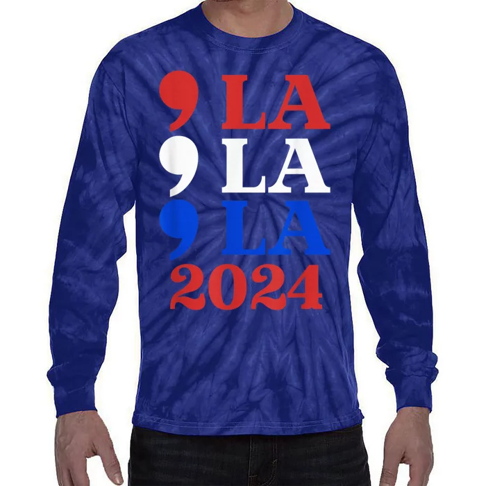 Comma La Harris 2024 Kamala Harris For President 2024 Election Tie-Dye Long Sleeve Shirt