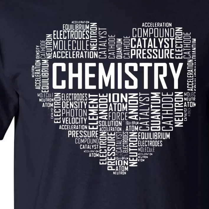 Chemistry Lover Heart Gift For Chemist Teacher Or Student Tall T-Shirt