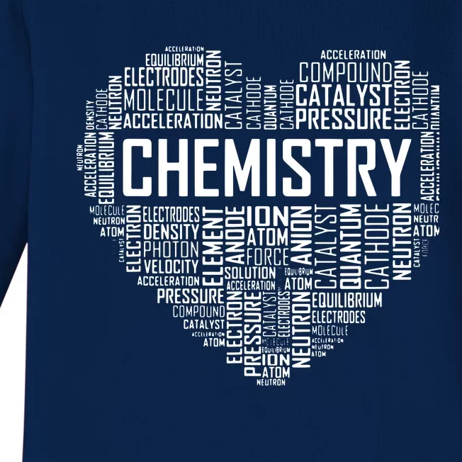 Chemistry Lover Heart Gift For Chemist Teacher Or Student Baby Long Sleeve Bodysuit