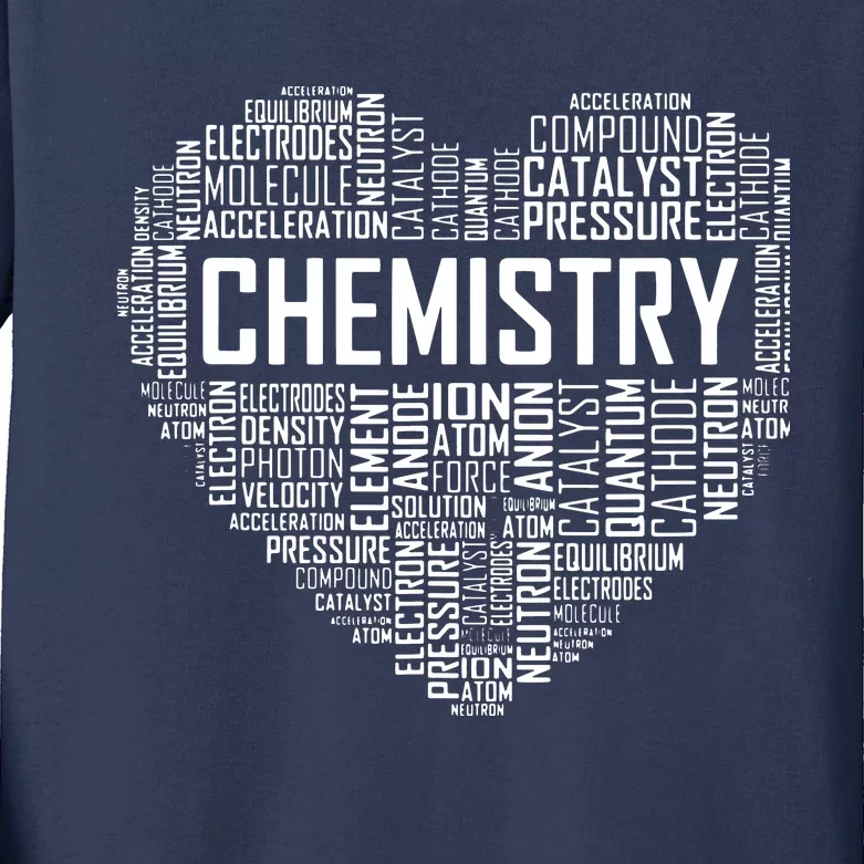 Chemistry Lover Heart Gift For Chemist Teacher Or Student Kids Long Sleeve Shirt