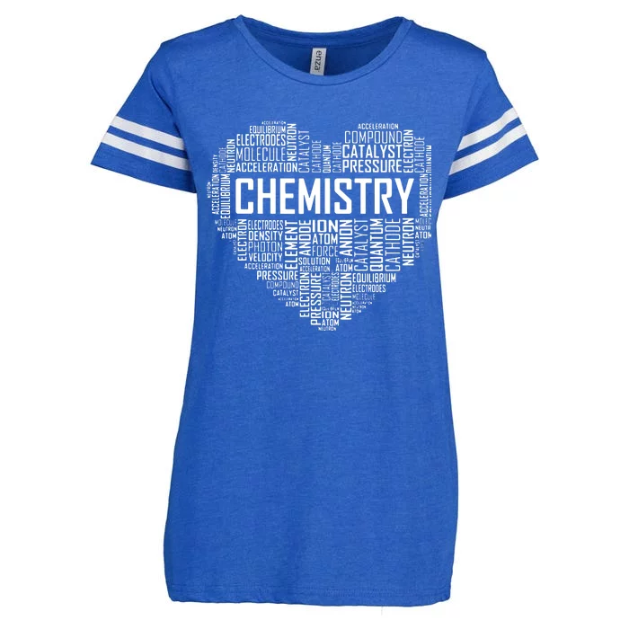 Chemistry Lover Heart Gift For Chemist Teacher Or Student Enza Ladies Jersey Football T-Shirt