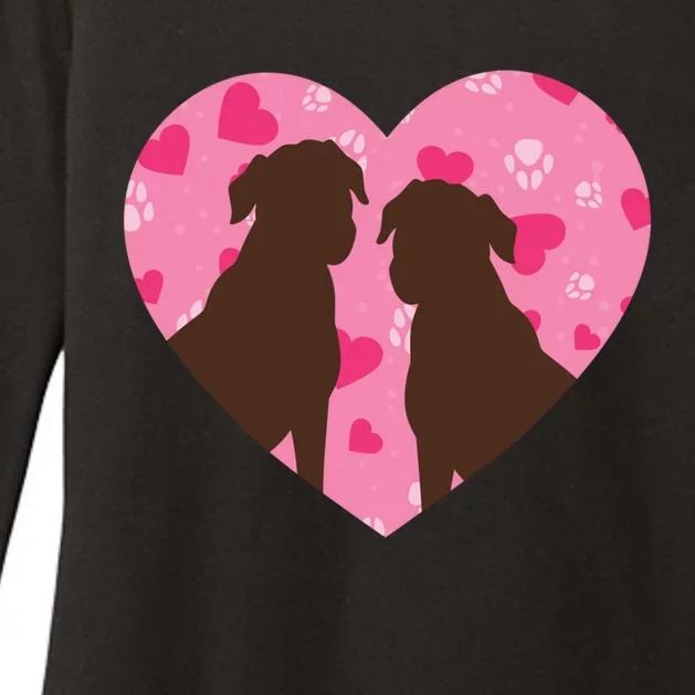 Chocolate Lab Heart Valentine's Day Labrador Dog Lover Meaningful Gift Womens CVC Long Sleeve Shirt