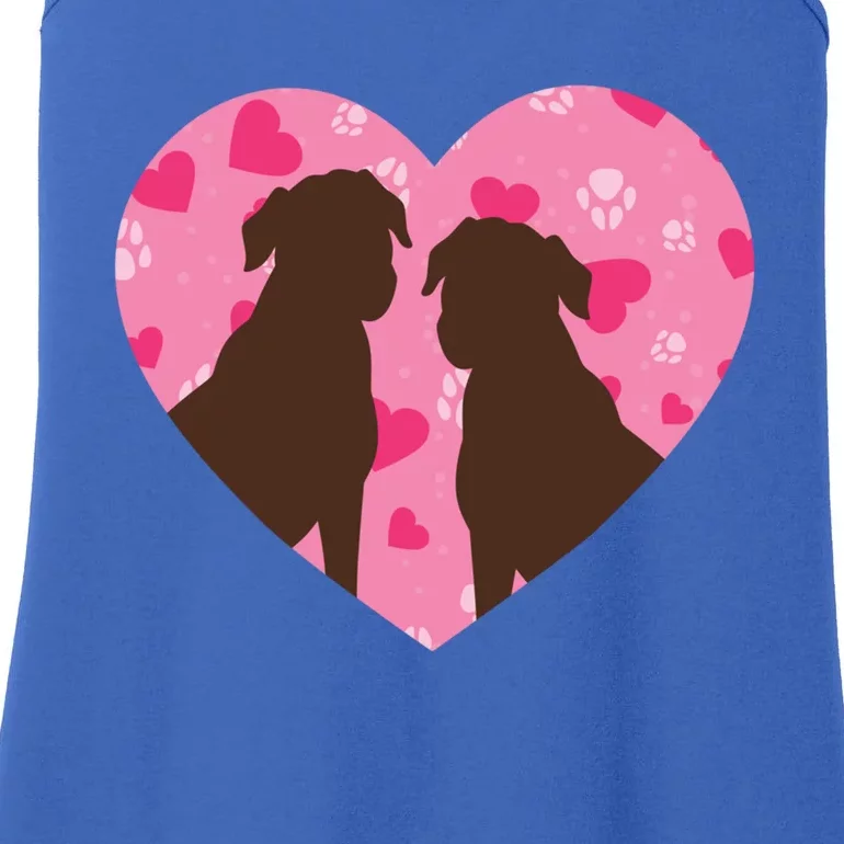 Chocolate Lab Heart Valentine's Day Labrador Dog Lover Meaningful Gift Ladies Essential Tank