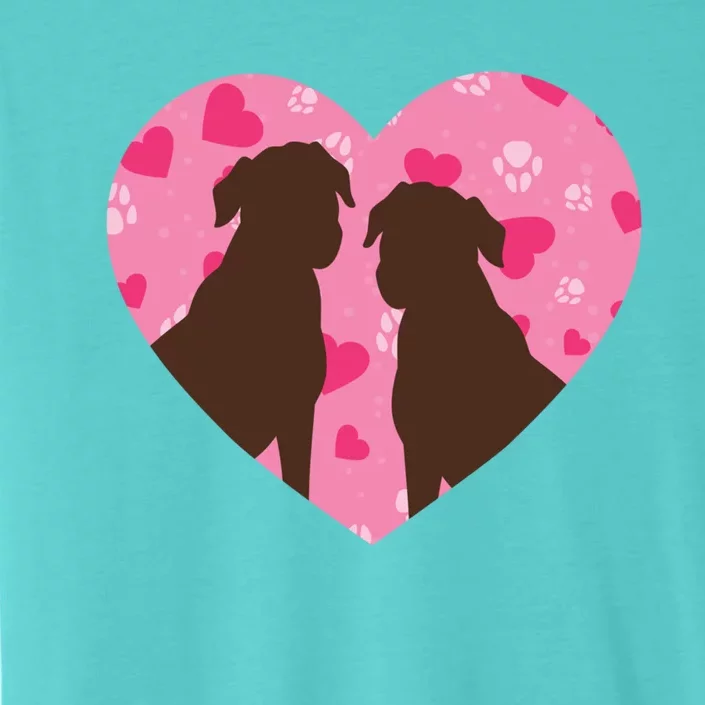 Chocolate Lab Heart Valentine's Day Labrador Dog Lover Meaningful Gift ChromaSoft Performance T-Shirt